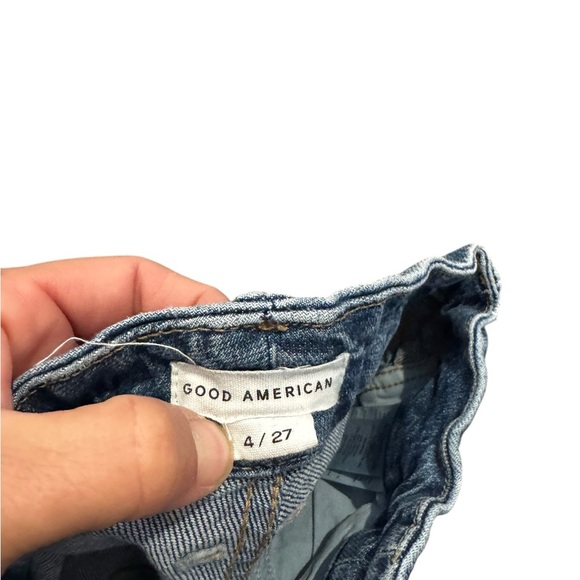 Good American Good Curve High Waist Raw Hem Straight Leg Jeans Womens 4/27 - Picture 3 of 7